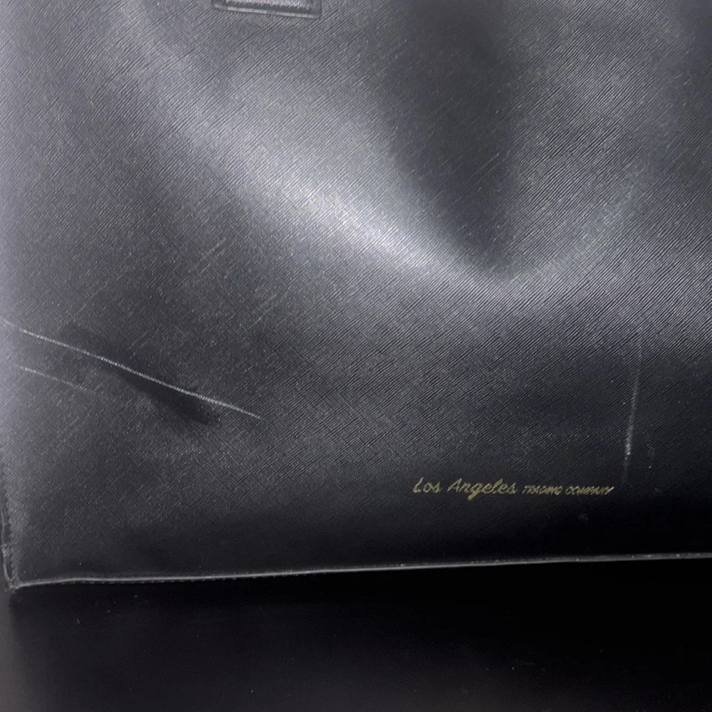 I speak Fluent Italian Vegan leather designer black tote-LA/TC - Picture 6 of 9